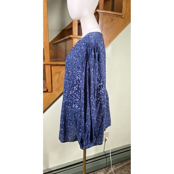 Old Navy Women's Plus Size 4X Blue Mixed Print Long Sleeve Peasant Top Bohemian - Picture 8 of 14